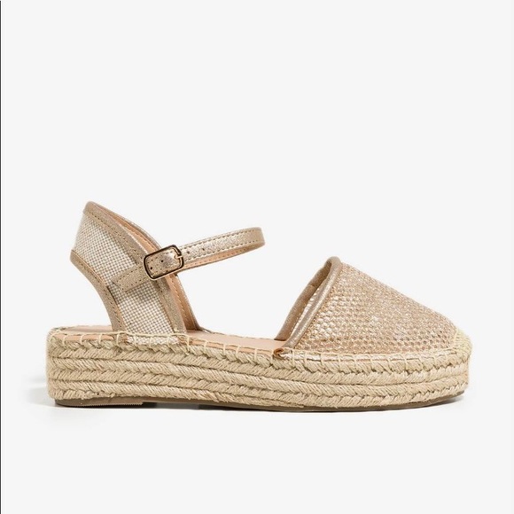 Gold mesh Espadrille Platform Sandal - Picture 2 of 3
